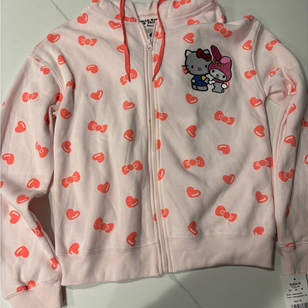 Sanrio Pink Hoodie with Hello Kitty and My Melody
